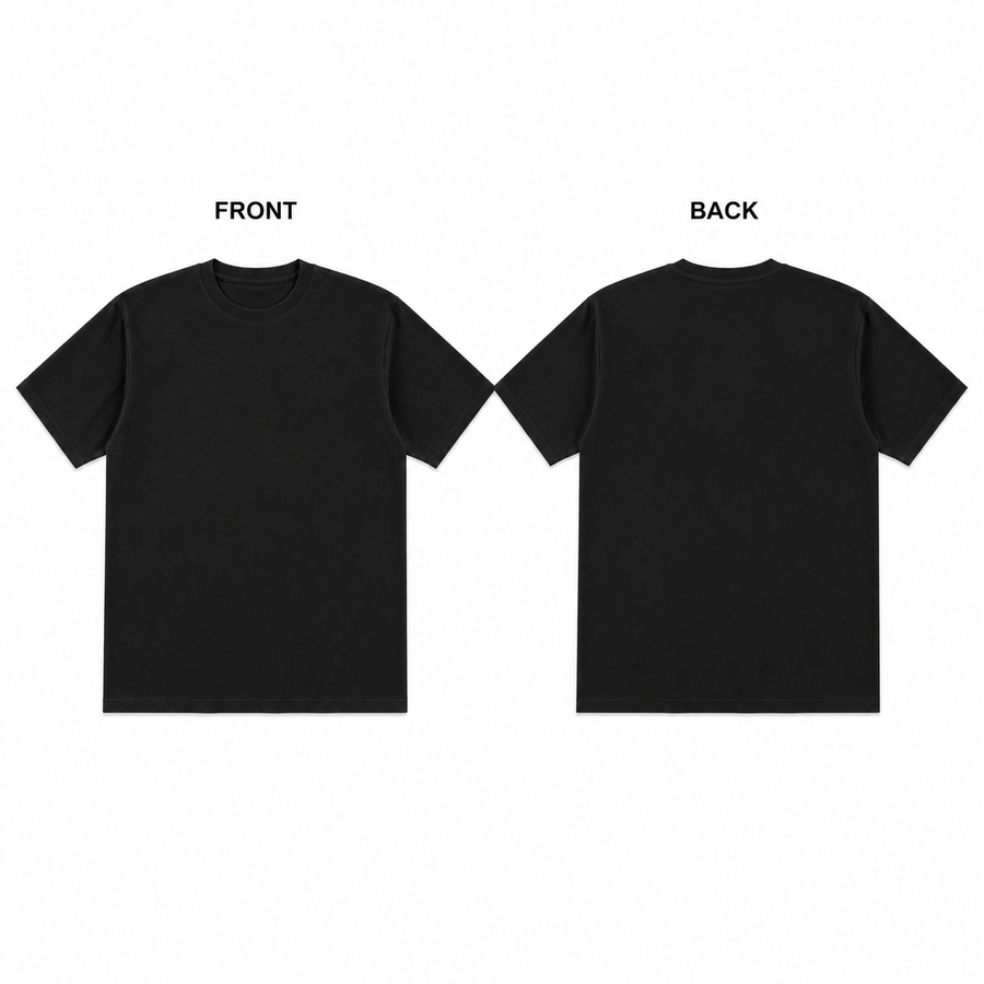 Finished product preview for Custom Front & Back Printed T-Shirt – Personalized Double-Sided 100% Cotton Unisex Tee